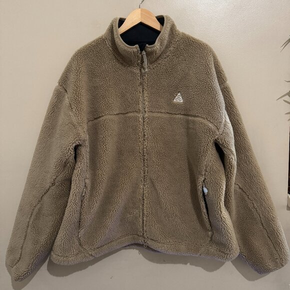 Nike ACG Canwell Glacier THERMA-FIT Sherpa Jacket Biege FV8653-247 Mens XL NEW